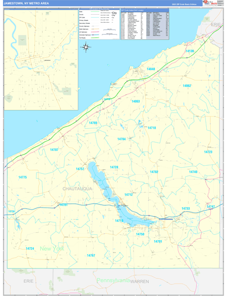 Jamestown Metro Area Digital Map Basic Style