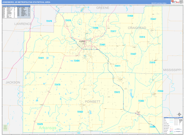 Jonesboro Metro Area Digital Map Basic Style