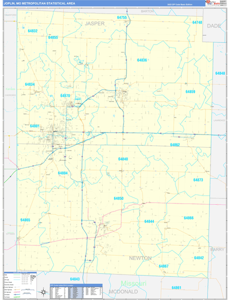 Joplin Metro Area Digital Map Basic Style