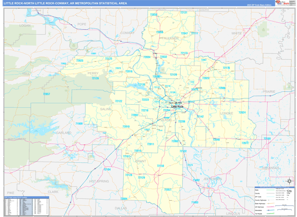 Maps of Little Rock-North Little Rock-Conway Metro Area Arkansas