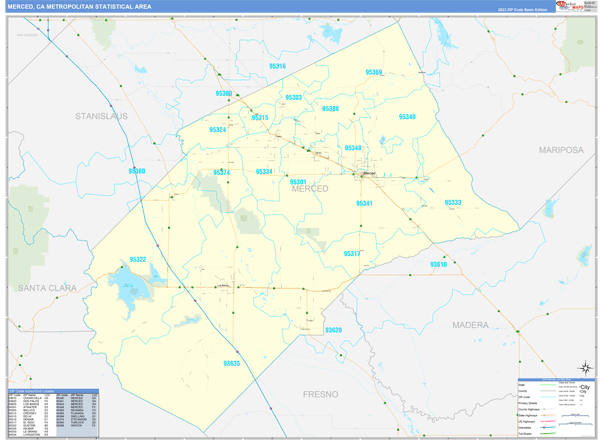 Merced Metro Area Digital Map Basic Style