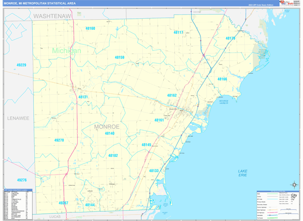 Monroe Metro Area Digital Map Basic Style