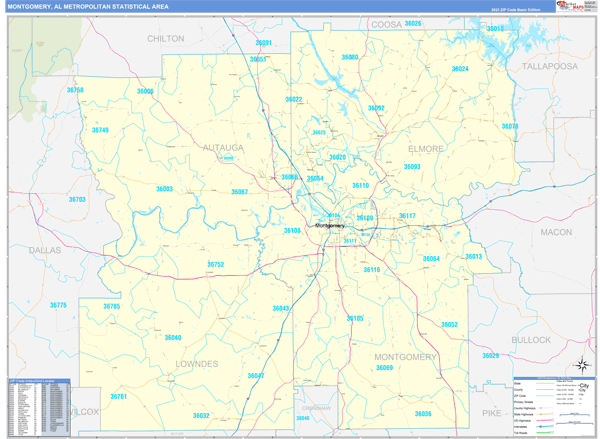 Montgomery Metro Area Digital Map Basic Style