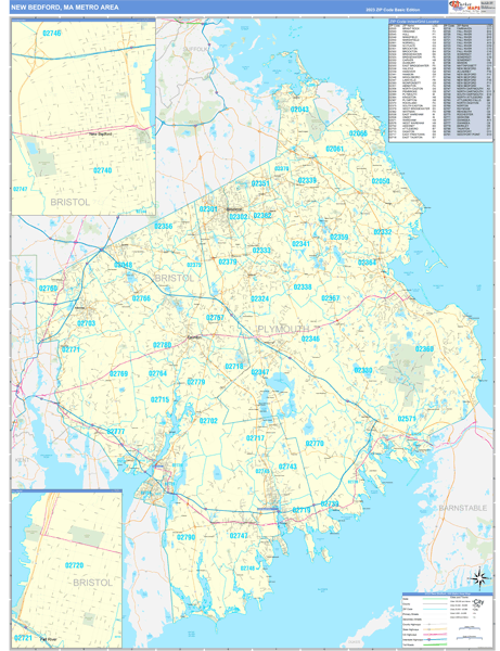 Maps of New Bedford Metro Area Massachusetts - marketmaps.com