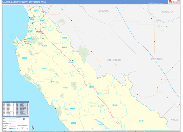 Salinas Metro Area Digital Map Basic Style