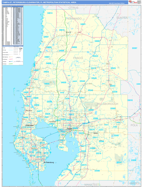 Maps of Tampa-St Petersburg-Clearwater Metro Area Florida