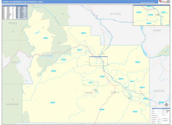 Yakima Metro Area Digital Map Basic Style