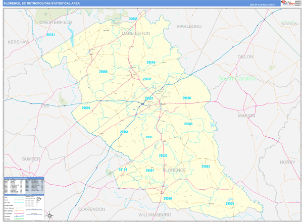 Florence Metro Area Wall Map