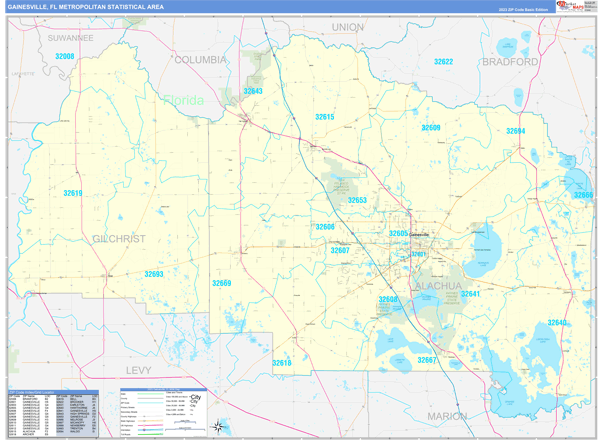 Gainesville Metro Area Wall Map