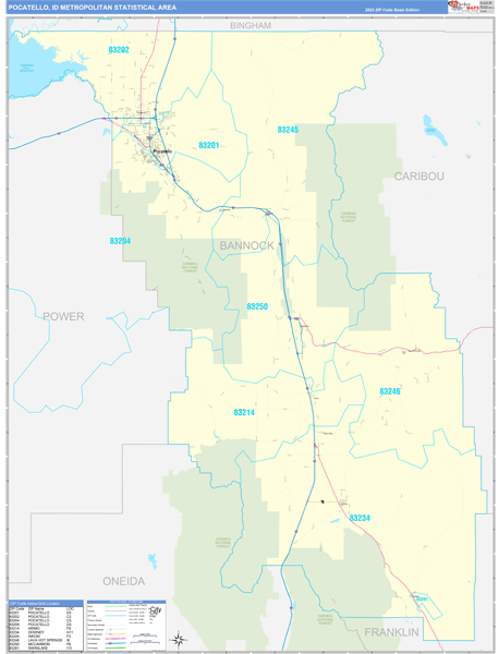 Pocatello Metro Area Wall Map
