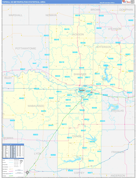 Topeka Metro Area Wall Map