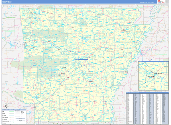 Arkansas State Digital Map Basic Style