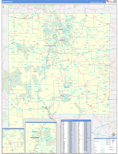 New Mexico  Zip Code Wall Map