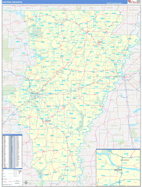 Hickory-Lenoir-Morganton Metro Area Digital Map Color Cast Style