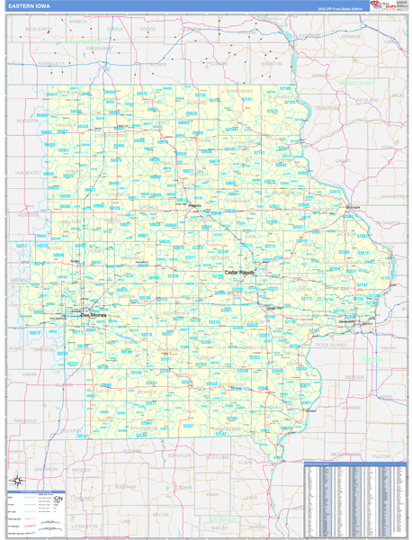 Iowa Eastern  Wall Map
