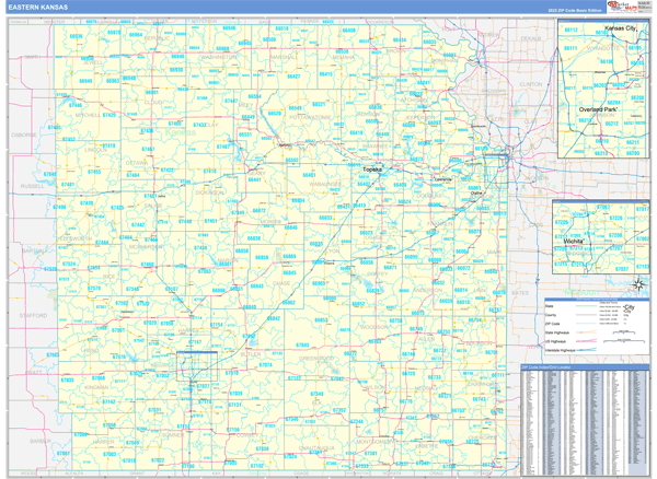 Kansas Eastern  Wall Map
