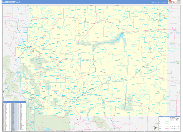 Montana Eastern  Wall Map