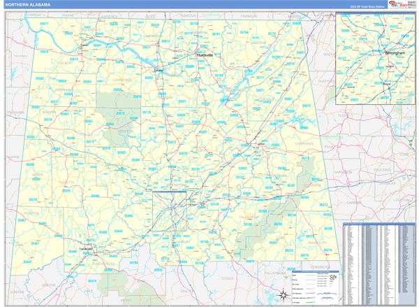 Alabama Northern  Wall Map