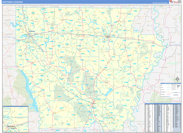 Louisiana Northern Sectional Map