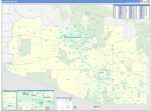 Arizona Southern  Wall Map