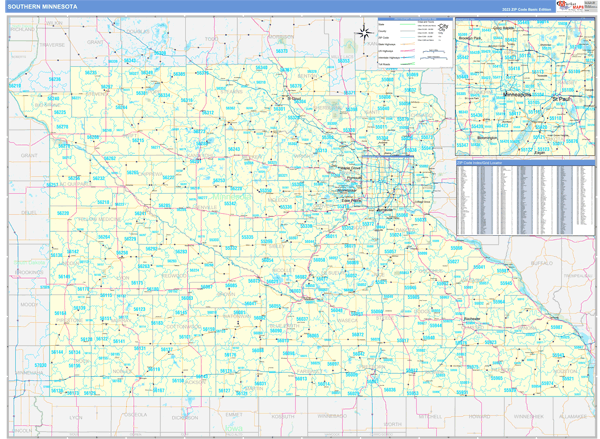 Minnesota Southern  Wall Map