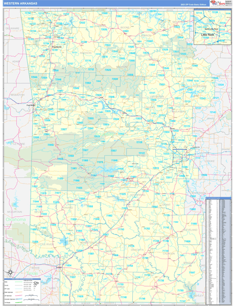 Arkansas Western  Wall Map