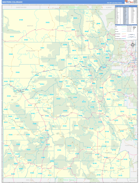 Colorado Western  Wall Map