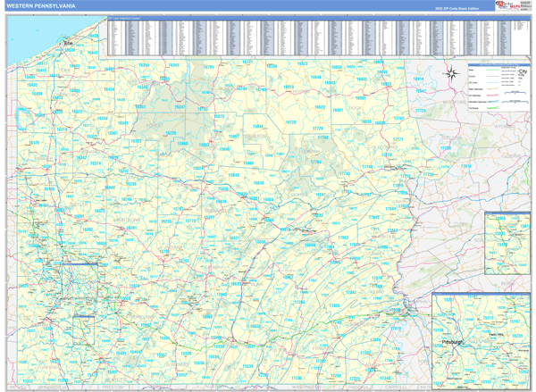 Pennsylvania Western  Wall Map