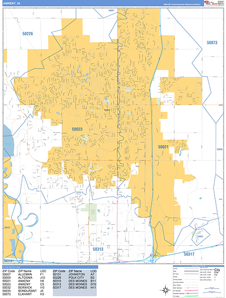 Ankeny, IA Wall Map