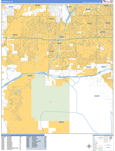 Avondale, AZ Zip Code Map