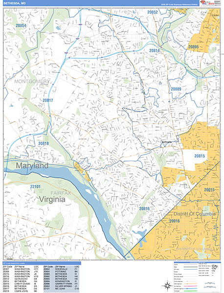 Bethesda Wall Map Basic Style