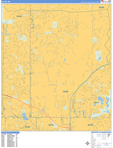 Blaine, MN Zip Code Map