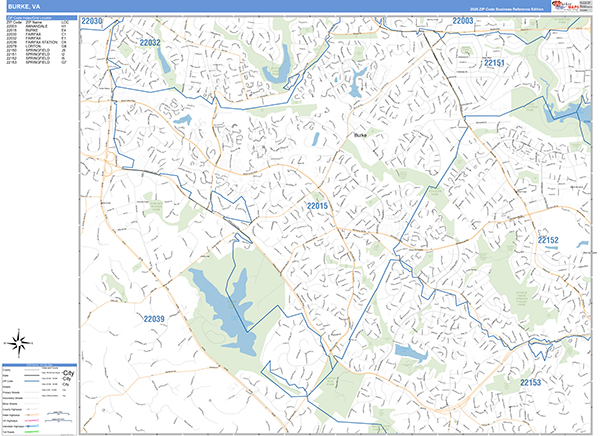 Burke Wall Map Basic Style
