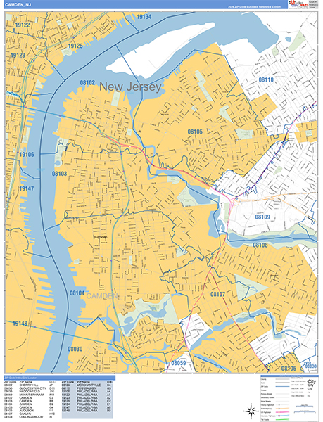 Camden City Wall Map Basic Style