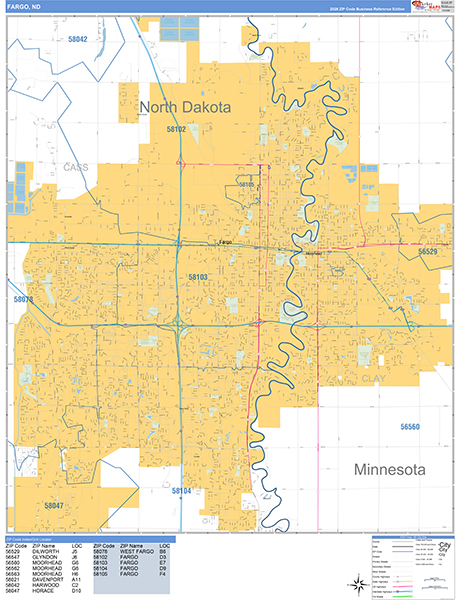 Fargo Wall Map Basic Style