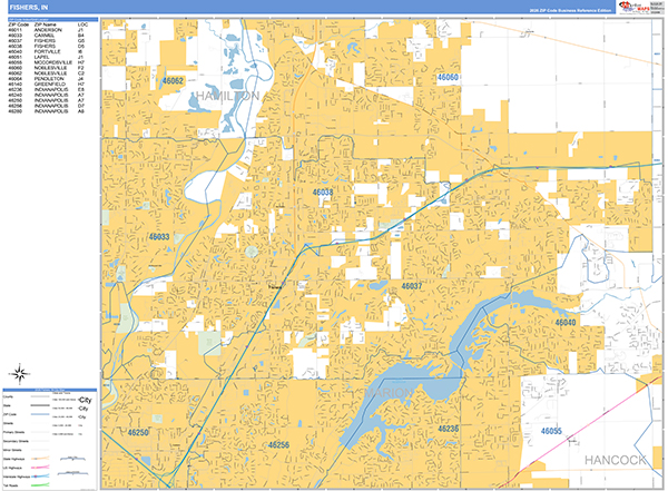 Fishers, IN Zip Code Map