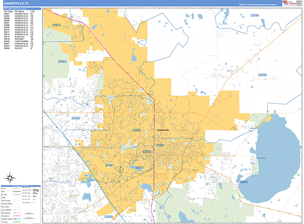 Gainesville, FL Zip Code Map