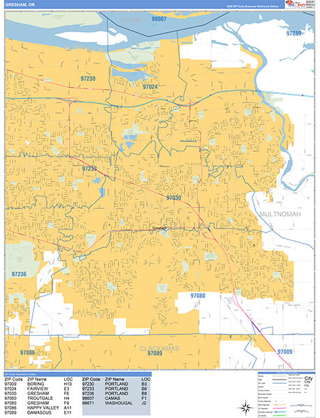 Gresham, OR Zip Code Map