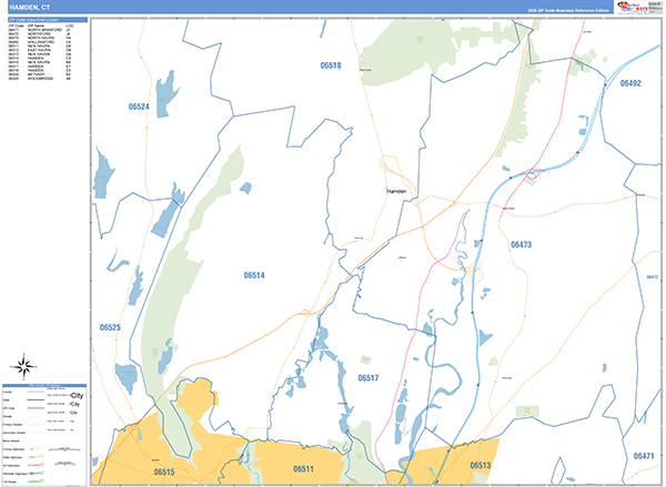 Hamden, CT Zip Code Map