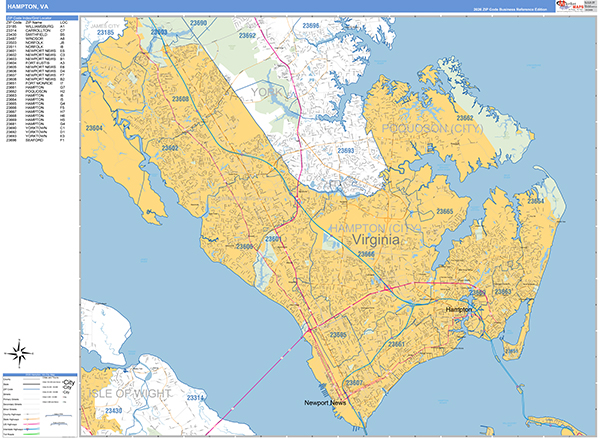 Hampton Wall Map Basic Style