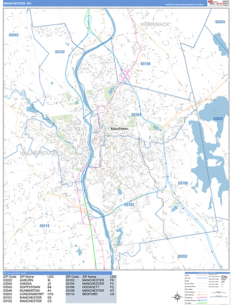 Manchester City Wall Map Basic Style
