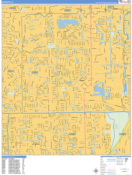 Margate, FL Zip Code Map