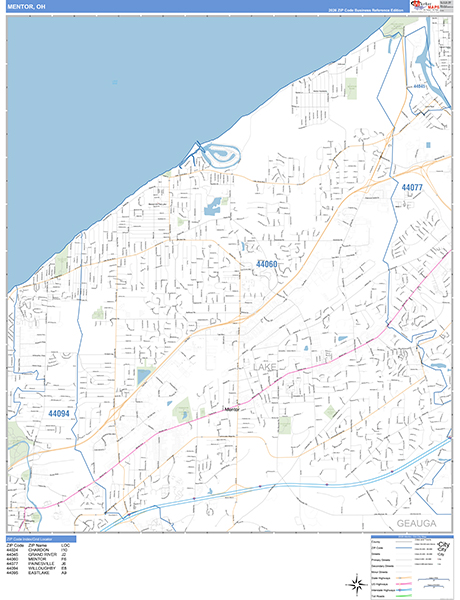 Mentor, OH Zip Code Map
