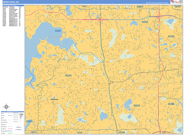 Minnetonka, MN Zip Code Map