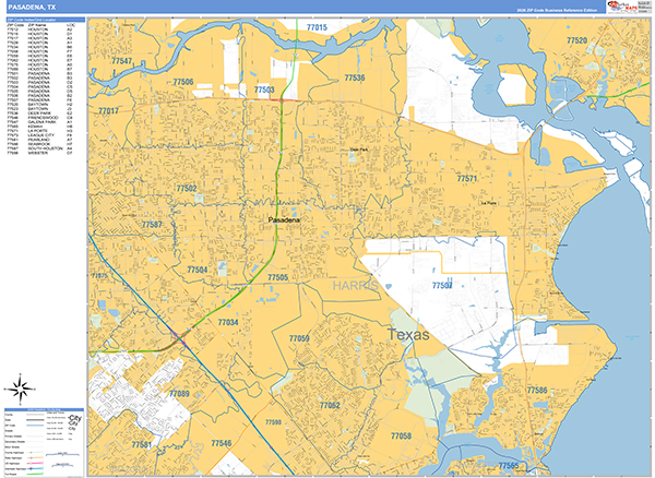 Pasadena, TX Zip Code Map