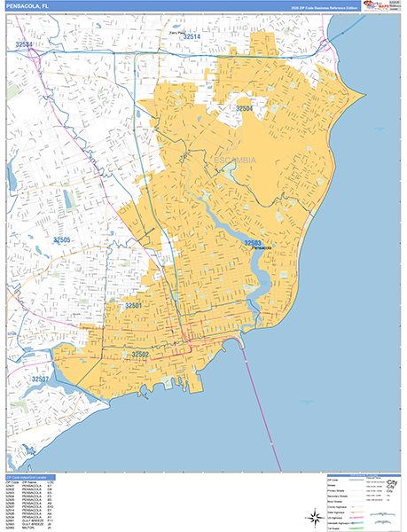 Pensacola, FL Zip Code Map