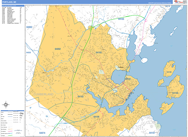 Portland, ME Zip Code Map