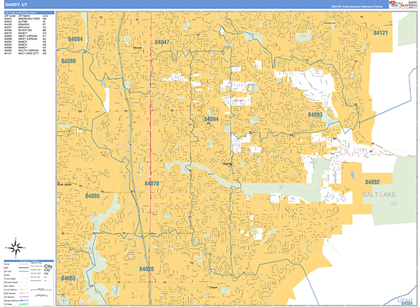 Sandy, UT Zip Code Map