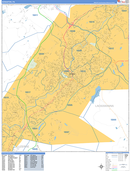Scranton City Digital Map Basic Style
