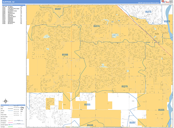 Surprise, AZ Zip Code Map